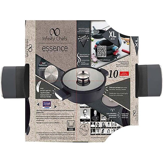 Bergner Infinity Chefs Schmortopf - 28 cm - Deckel mit Aromatizer - Induktionsgeeignet