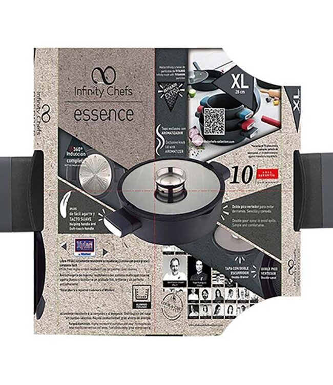 Infinty Chefs Braadpan 28cm - deksel met Aromatizer - voor inductie