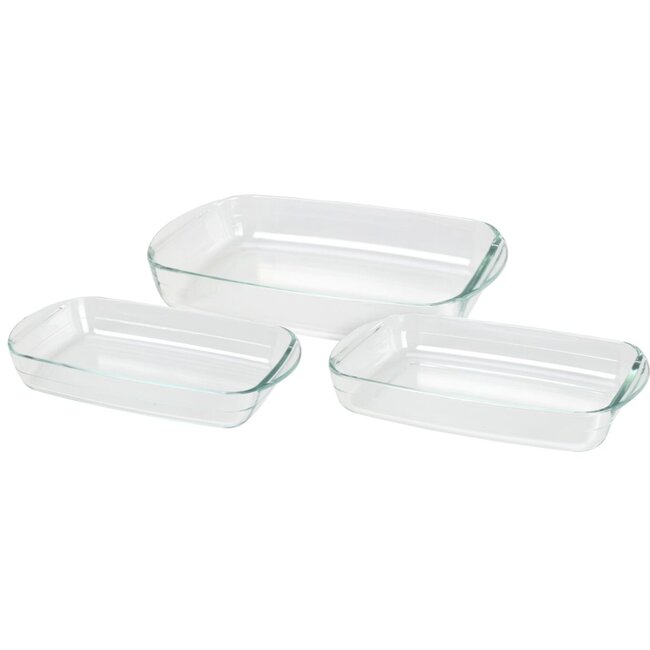 Oven dishes Set - 3-piece - 1.6L -2.6L - 3.6L - Glass - Dishwasher safe