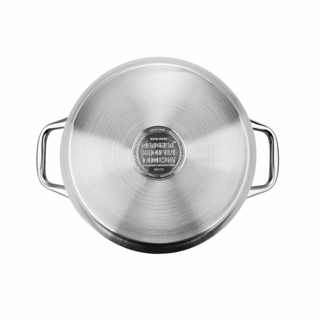 Bergner Gourmet Stainless Steel Cookware Set - 4 Pots with Lids - Induction Compatible