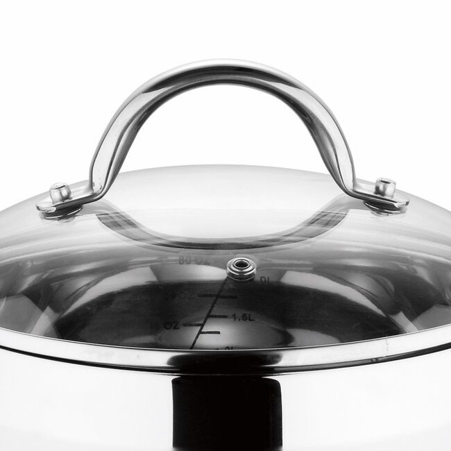 Bergner Gourmet Stainless Steel Cookware Set - 4 Pots with Lids - Induction Compatible