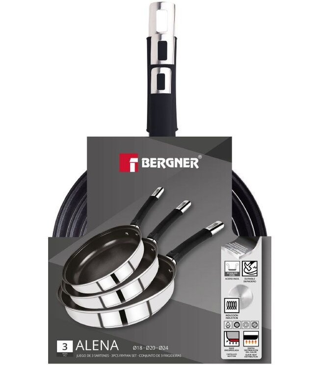 Koekenpannenset Alena - 3-delig - RVS - inductie