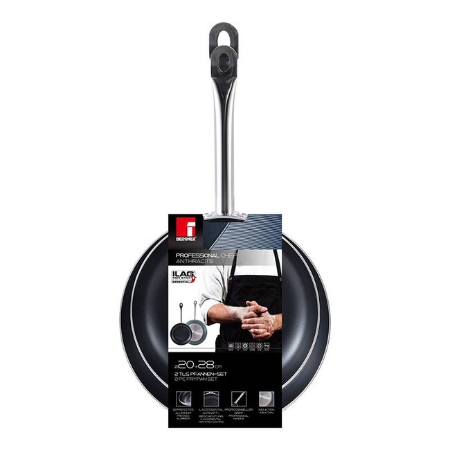 Bergner Professionelles Koch-Bratpfannenset - für Induktion - 20+28 cm