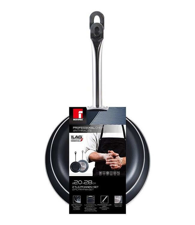 Professional Chef Koekenpannenset - voor Inductie - 20+28cm