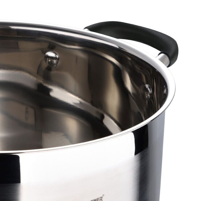 Bergner Midnight Edelstahl-Suppentopf mit Deckel - Induktion - 28 cm - 9,5 L
