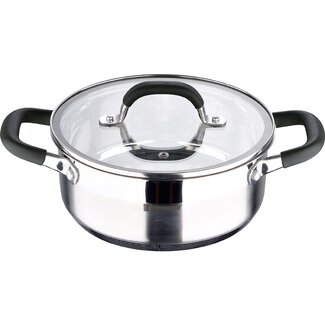 Bergner Midnight Edelstahl-Kochtopf mit Deckel - Induktionsgeeignet