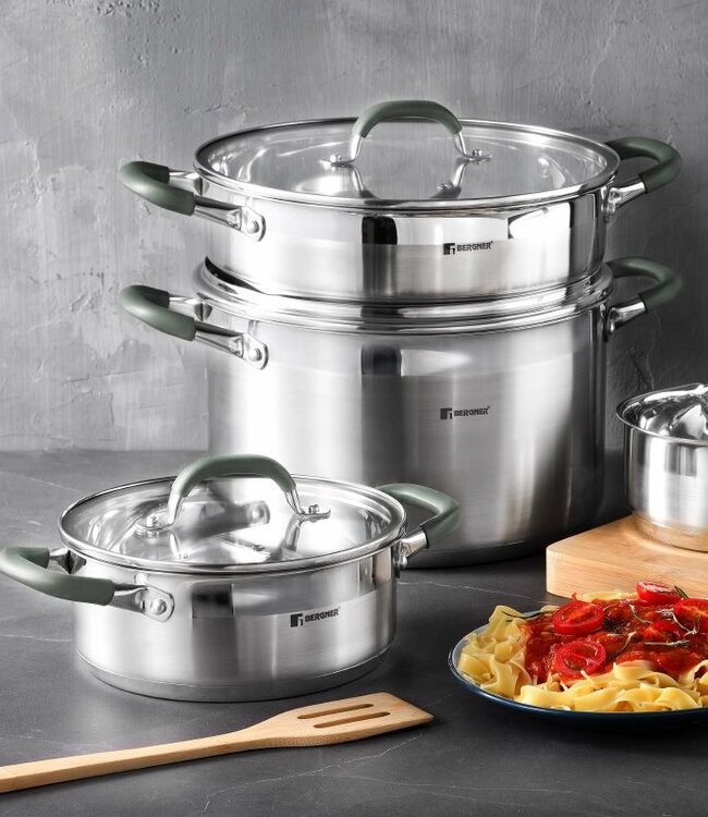 Midnight RVS Kookpan met  Deksel - Inductie - 20cm - 2.3L