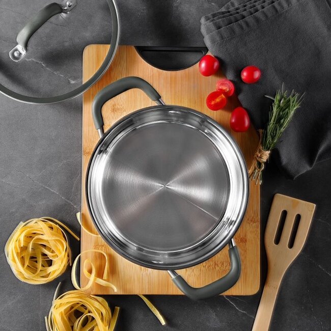 Midnight RVS Kookpan met  Deksel - Inductie - 20cm - 2.3L