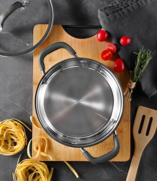 Midnight RVS Kookpan met  Deksel - Inductie - 20cm - 2.3L