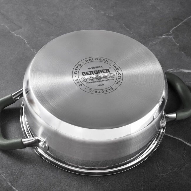 Midnight RVS Kookpan met  Deksel - Inductie - 20cm - 2.3L
