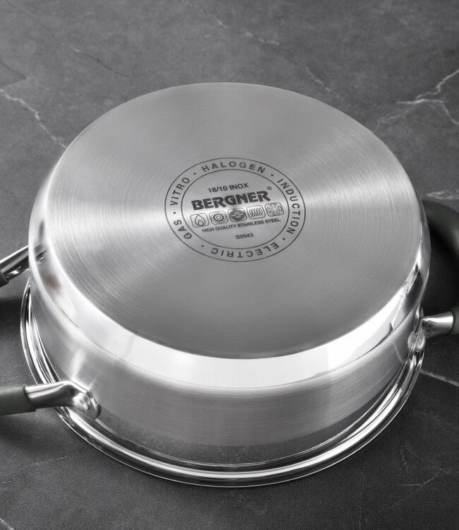 Midnight RVS Kookpan met  Deksel - Inductie - 20cm - 2.3L