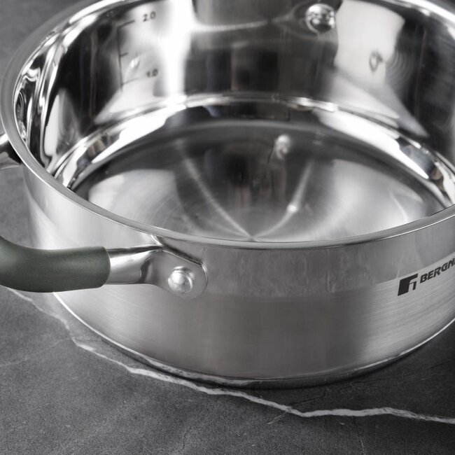 Midnight RVS Kookpan met  Deksel - Inductie - 20cm - 2.3L