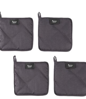 Masterpro Smart Pannenlappen - 4 stuks - Hittebestendig - Pannenonderzetter - 100% Katoen