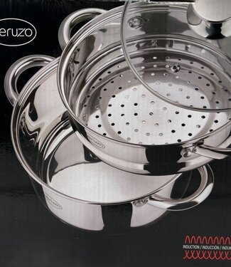 Ceruzo Stoompan 3.1 Liter - Rijst- en Groentestomer - 3-delig - Ø 20 cm - inductie - met glazen deksel