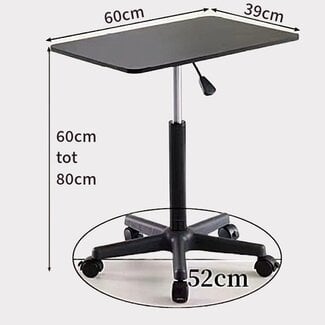 Ceruzo Side table - Height Adjustable - Gas spring - Black