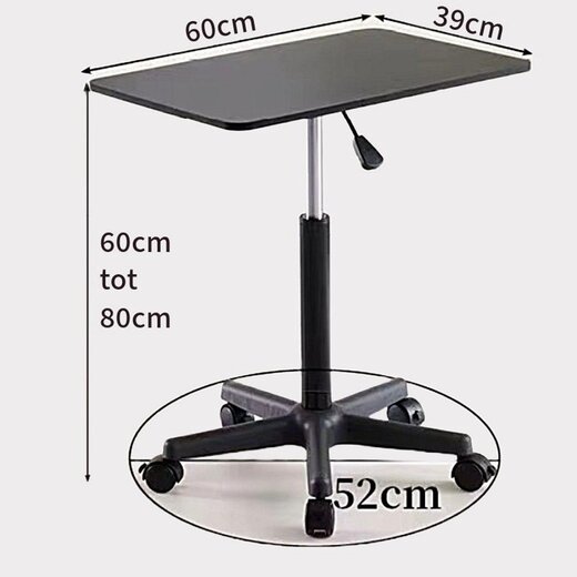 Ceruzo Side table - Height Adjustable - Gas spring - Black