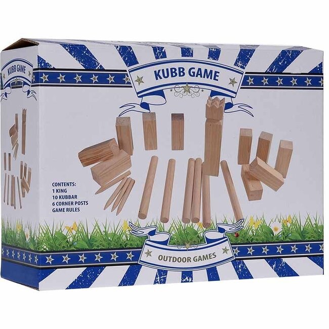 Kubb Game Set – 21 Pieces – Wooden Outdoor Game for 2 or More Players