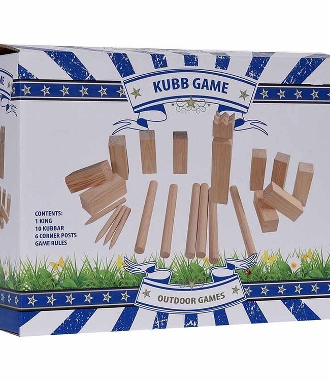 Kubb Game Set – 21 Pieces – Wooden Outdoor Game for 2 or More Players