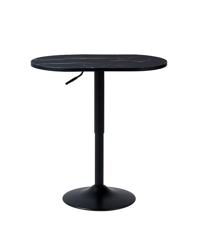 Side Table / Tea Table – Oval – Black – Height Adjustable