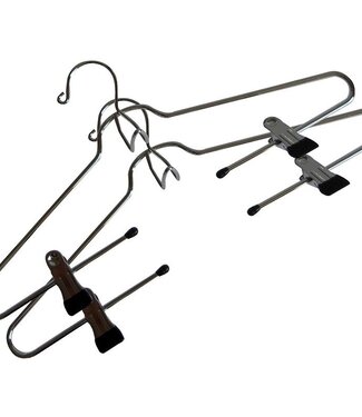Protenrop Metalen Kledinghangers – Set van 2 met Klemmen en Stropdashouder