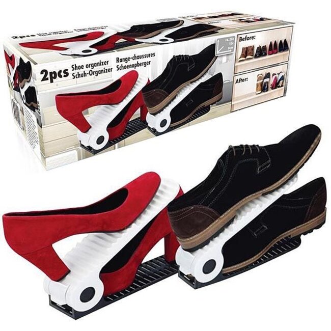 Shoe Organizers – Set of 2 Adjustable Shoe Holders