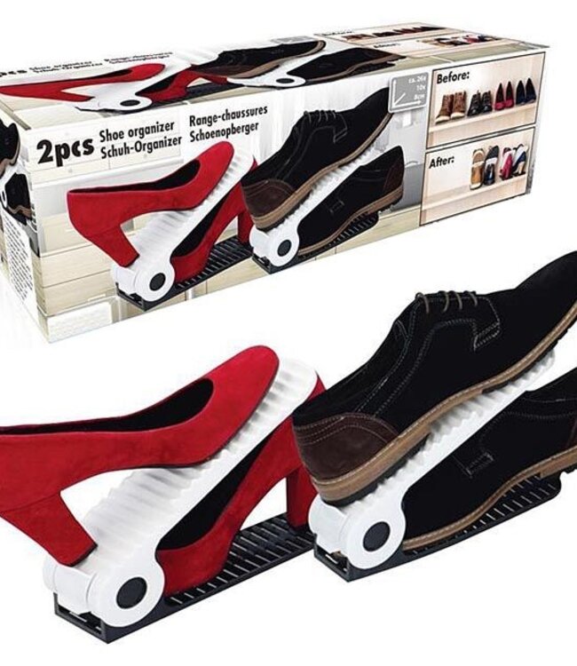 Shoe Organizers – Set of 2 Adjustable Shoe Holders