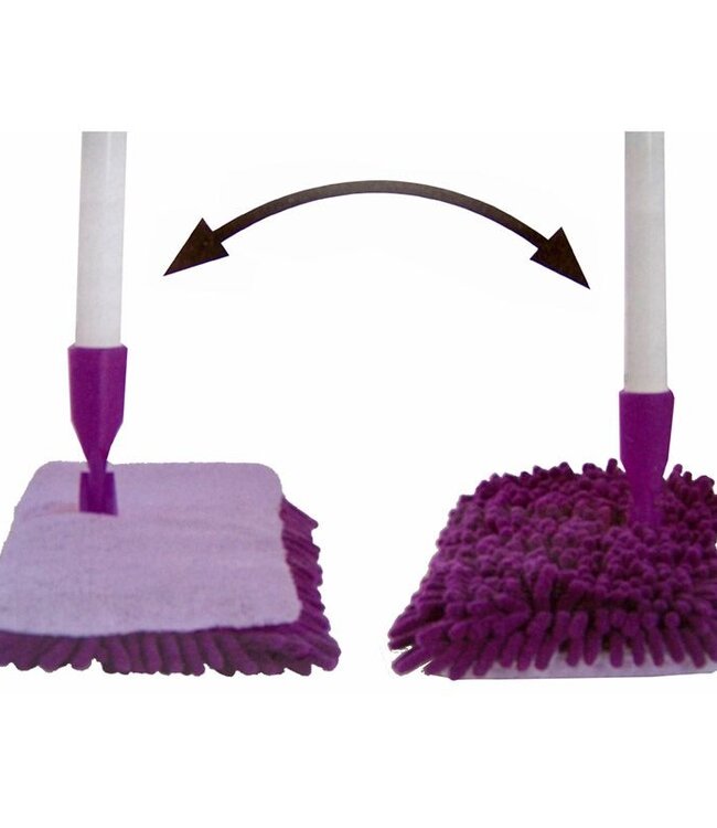 Dubbelmop Premium – 2-in-1 Dweil met Draaifunctie – Microvezel & Chenille – Inclusief Telescoopsteel