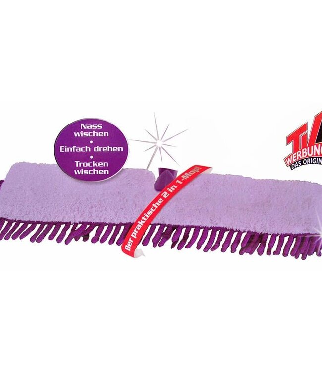 Dubbelmop Premium – 2-in-1 Dweil met Draaifunctie – Microvezel & Chenille – Inclusief Telescoopsteel