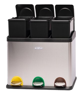 Ceruzo Recycling Waste Bin with 3 Compartments