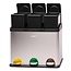 Recycling Waste Bin with 3 Compartments – 3x15L – Stainless Steel