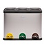 Recycling Waste Bin with 3 Compartments – 3x15L – Stainless Steel