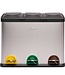 Recycling Waste Bin with 3 Compartments – 3x15L – Stainless Steel