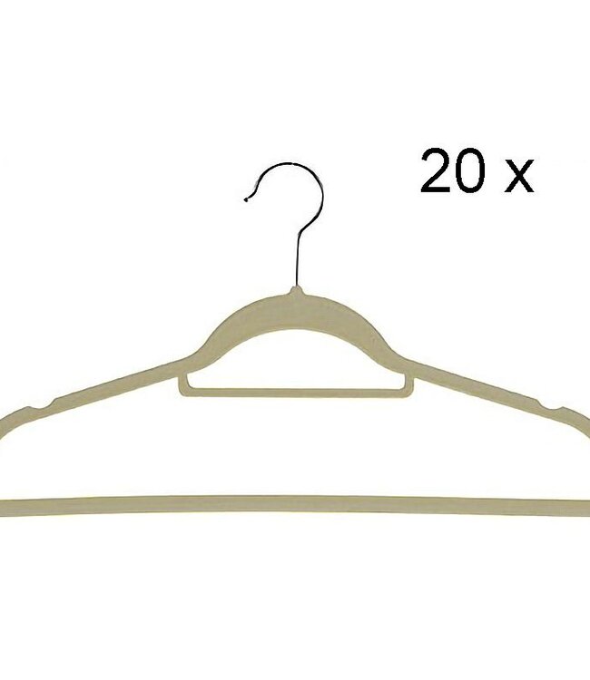 Clothes Hangers – Set of 20 – Felt – Beige