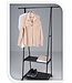 Clothing Rack with 2 Shelves – Adjustable – Black – Includes Wheels and Shelf Mats
