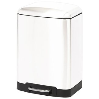 Duett Pedal Bin – 6 Liters – White – Metal