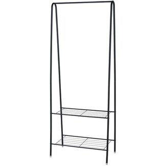 Kleiderständer mit Schuhregal - Metall - Schwarz - 152 cm hoch
