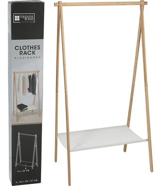 Trends4You Wooden Clothes Rack with Fabric Shelf