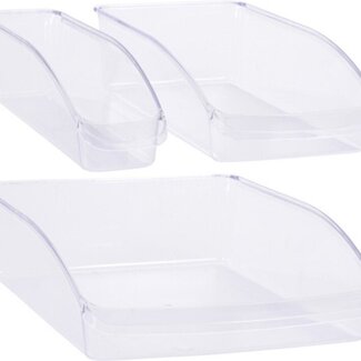 Excellent Houseware Koelkast Opbergbakken – Set van 3 – Transparant