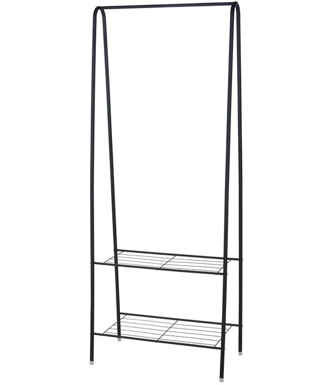 Clothing Rack with Shoe Shelf – Metal – Black