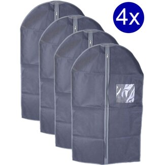 Storage Solutions Garment Bag with Zipper – Grey – Set of 4