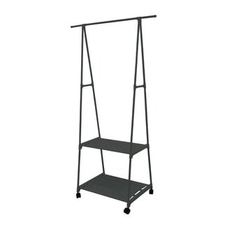 Ceruzo Clothes Rack with Shelves - Mobile - Black
