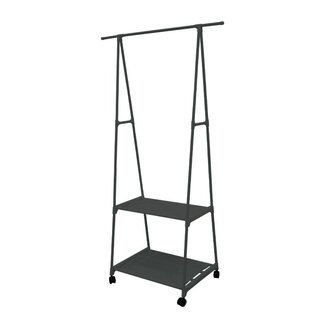 Ceruzo Clothing Rack with Shelves – Black