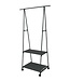 Clothing Rack with Shelves – Rolling – Black
