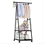 Clothing Rack with Shelves – Rolling – Black