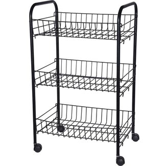 Ceruzo Kitchen Trolley – on Wheels – Black