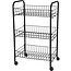 Kitchen Trolley – 3 Wire Baskets – on Wheels – Black