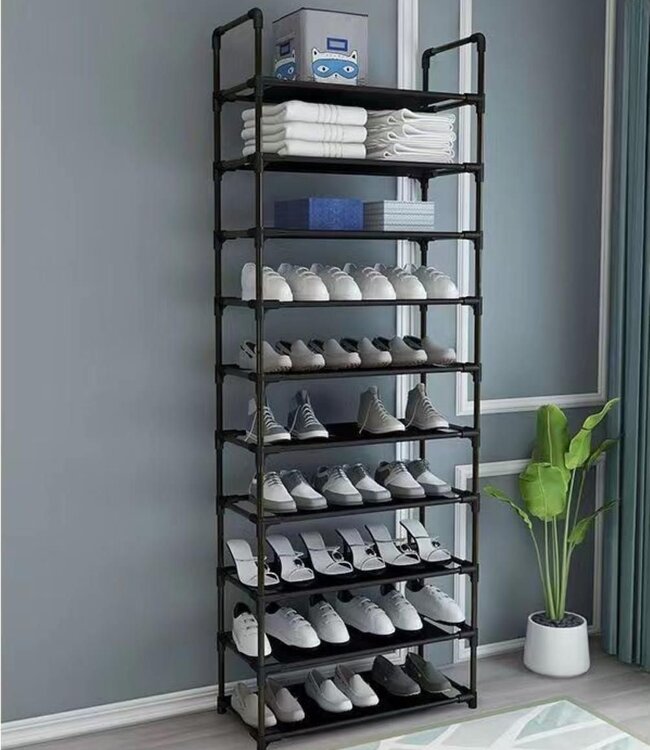 Schoenenrek – 10 Laags – Zwart – Voor 20+ Paar Schoenen
