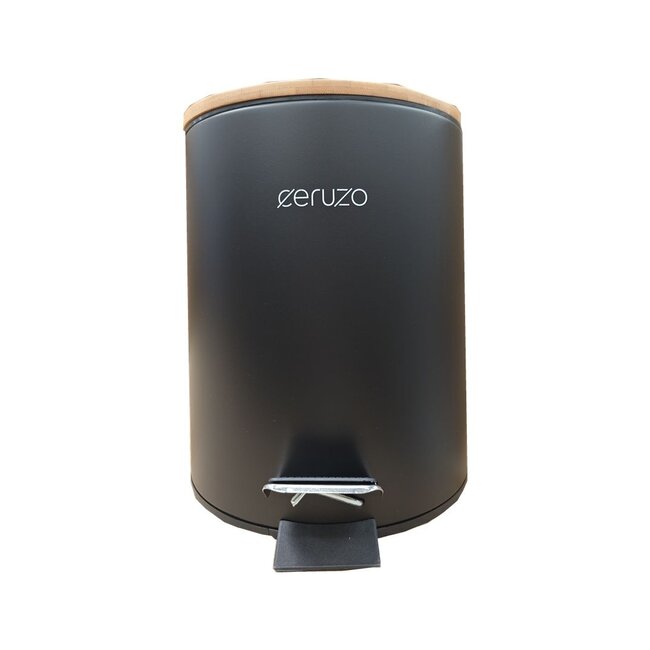 Soft Close Trash Can with Foot Pedal – Bamboo Lid – 5 Liters