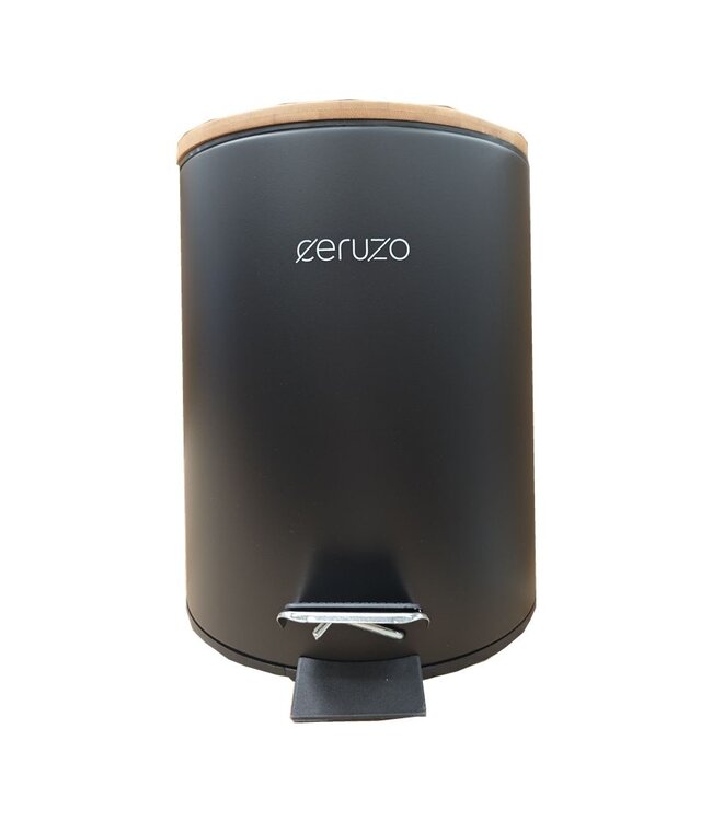 Soft Close Trash Can with Foot Pedal – Bamboo Lid – 5 Liters