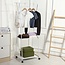 Clothes Rack with Shelves – Rolling – White